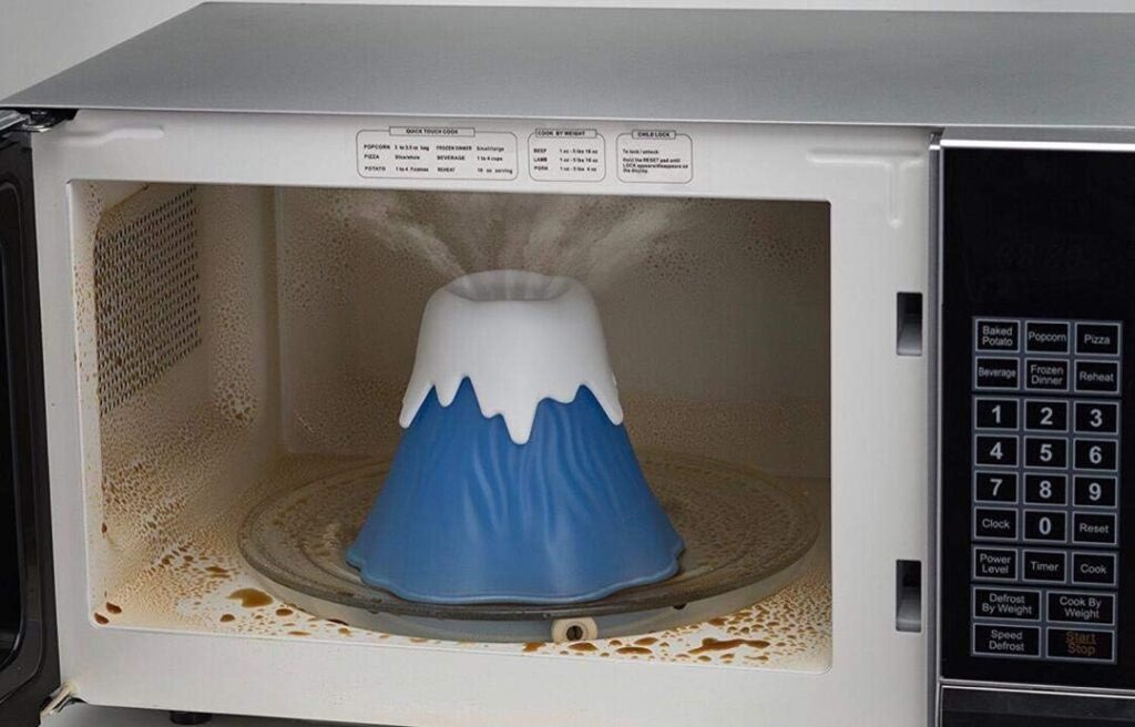 Volcano Microwave Oven Cleaner Kitchen Gadget Water and Vinegar Cleaning Erupting High Temperature Steamer Easy Use Eco Cleans For Home Office