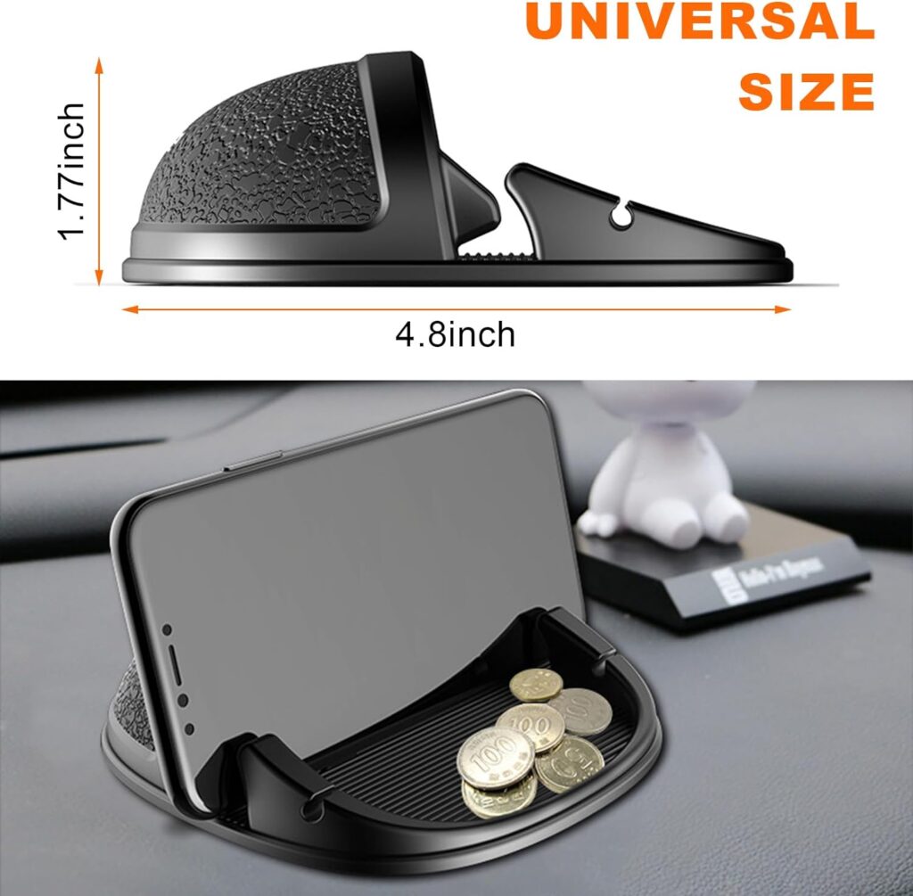 Car Phone Holder, Anti-Slip Silicone Dashboard Pad Phone Stand, Automotive Phone Holder Mount, Universal Vehicle Desk Phone Stand Compatible with Various Mobile Phones