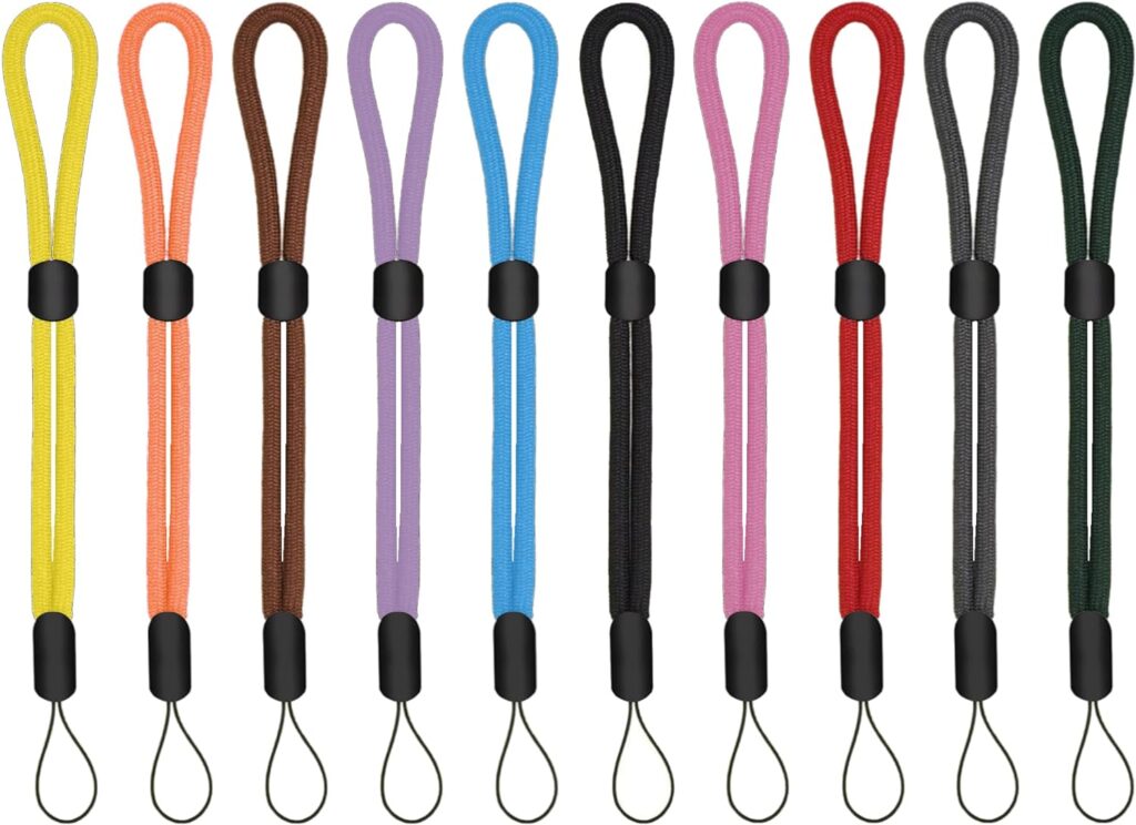 GADGET.COOL Cell Phone Charm Lanyard, 16-20cm Braided Fabric Wrist Strap String with Adjustable Lock Wristlet