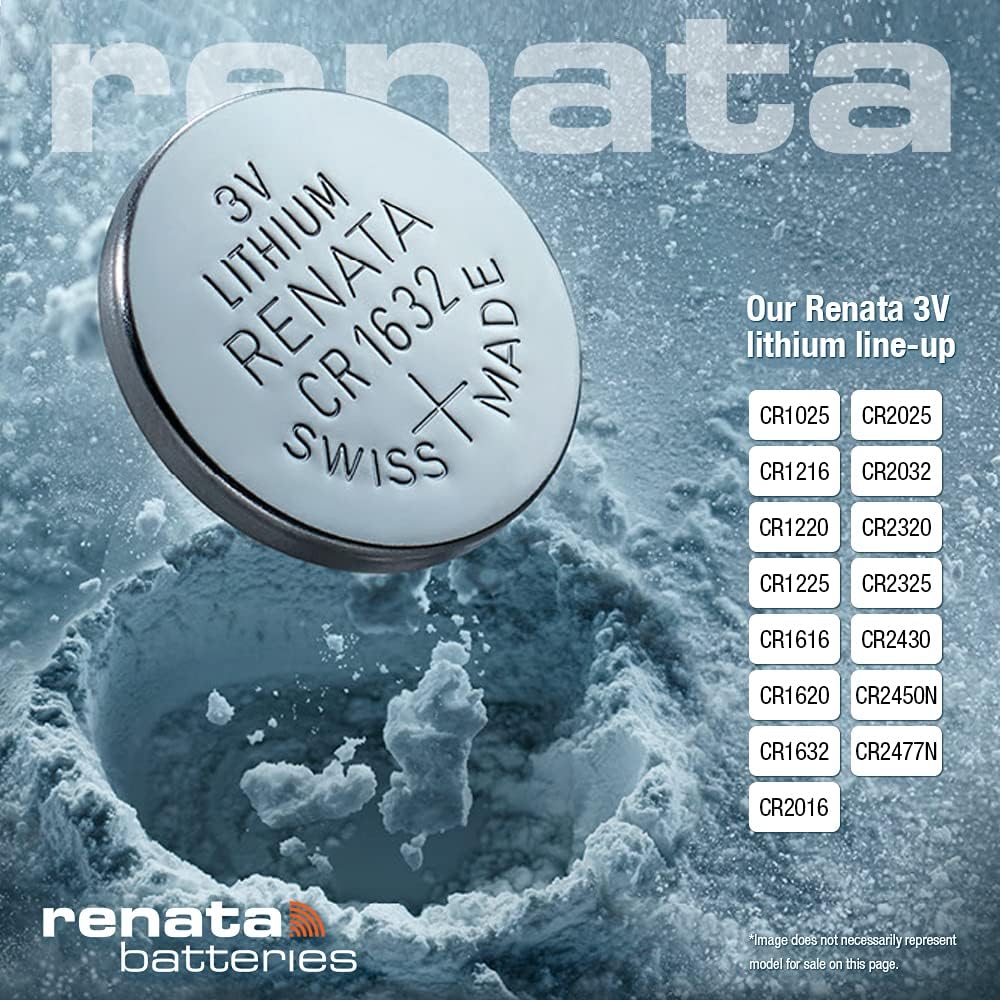 One (1) X Renata Cr2032 Lithium Watch / Key / Gadget Battery 3V Blister Packed