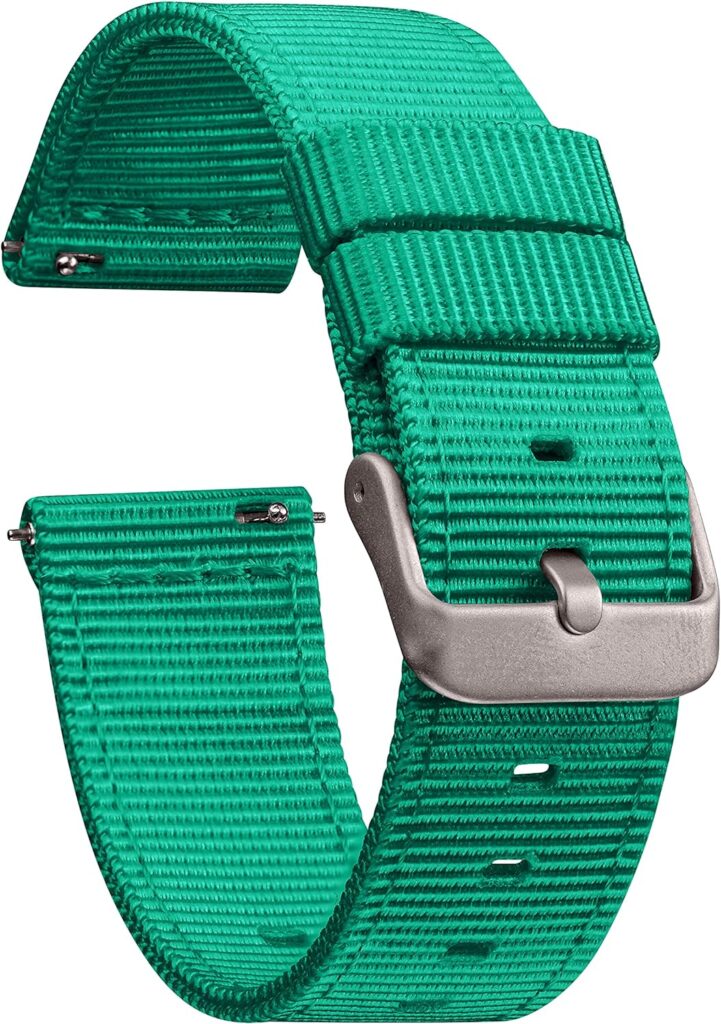 18mm Nylon Watch Band with Quick Release Pins – Compatible with Speidel, Daniel Wellington, Wristology – 18mm Nylon Watch Band (Emerald Green, 18mm)