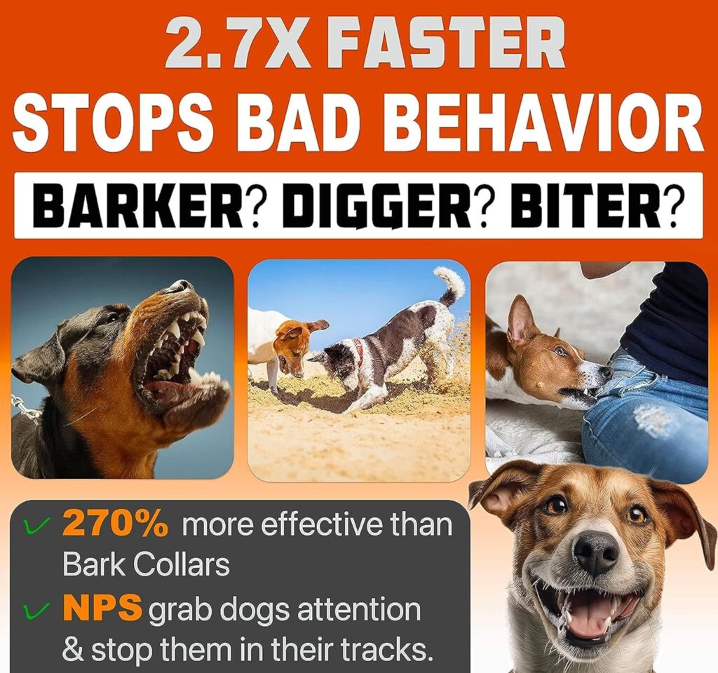 2024release Dog Bark Deterrent Device Stops Bad Behavior | No need yell or swat, Just point to a dog (own or neighbors) Hit the button | Long-range ultrasonic, Alternative to painful dog shock collar