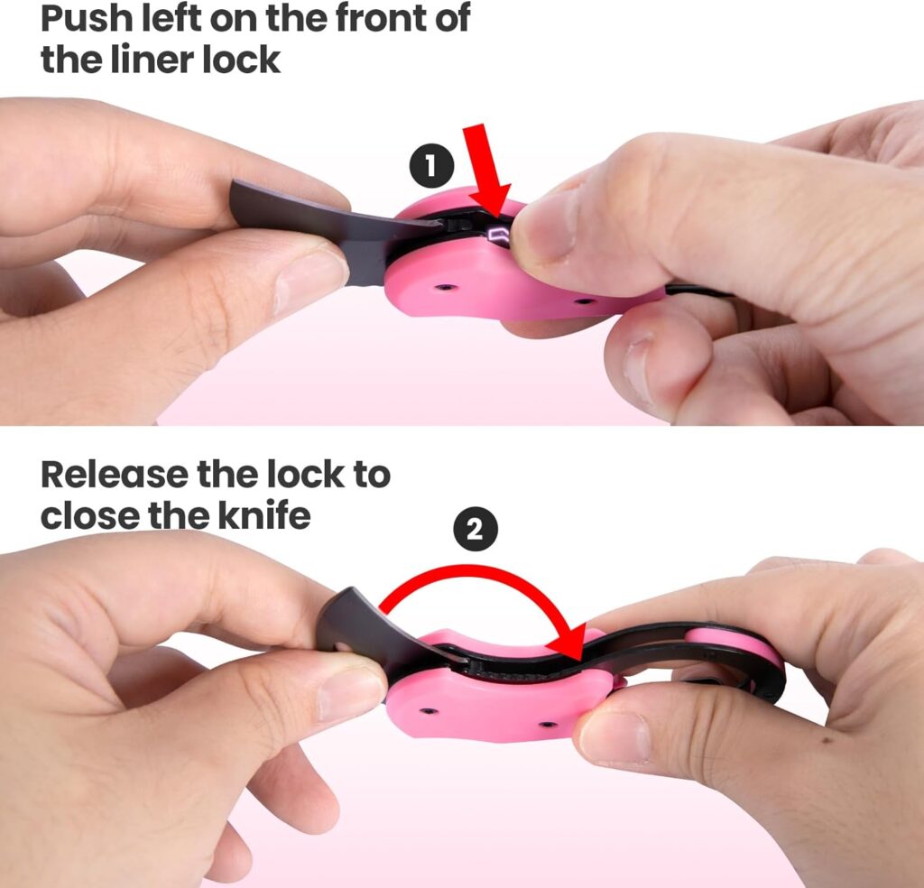 Small Pocket Knife for Men, Cool Carabiner Knife Box Cutter with 1.34inch Stainless Steel Blade, Mini Folding Knives EDC Gadgets for Everyday Carry, Great Gift for Men