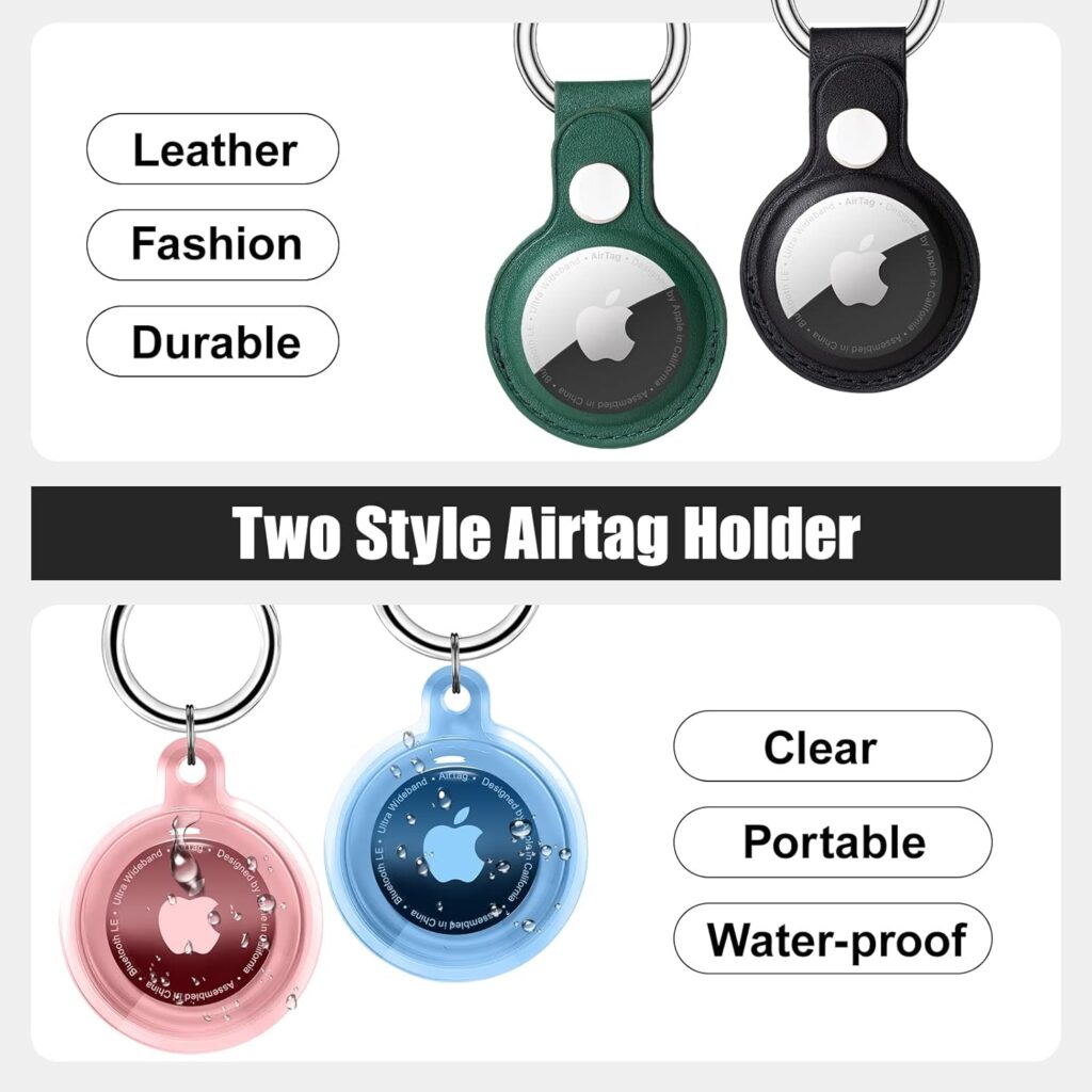 4 Pack Airtag Holder, Airtag case Waterproof Apple Air Tag Case with Keychain, Shockproof  Dustproof Airtag Holders for Pet Tracking, Bags, Kids, Keys, Luggage (4 Colors)