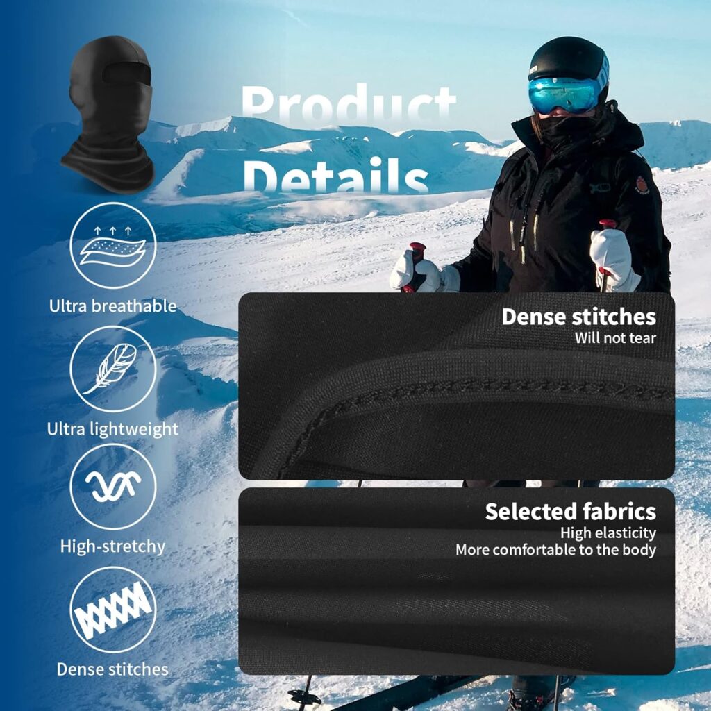 YESLIFE Ski Mask, Face Mask for Men and Women – Skiing, Snowboarding, Motorcycle, UV Protection  Wind Protection
