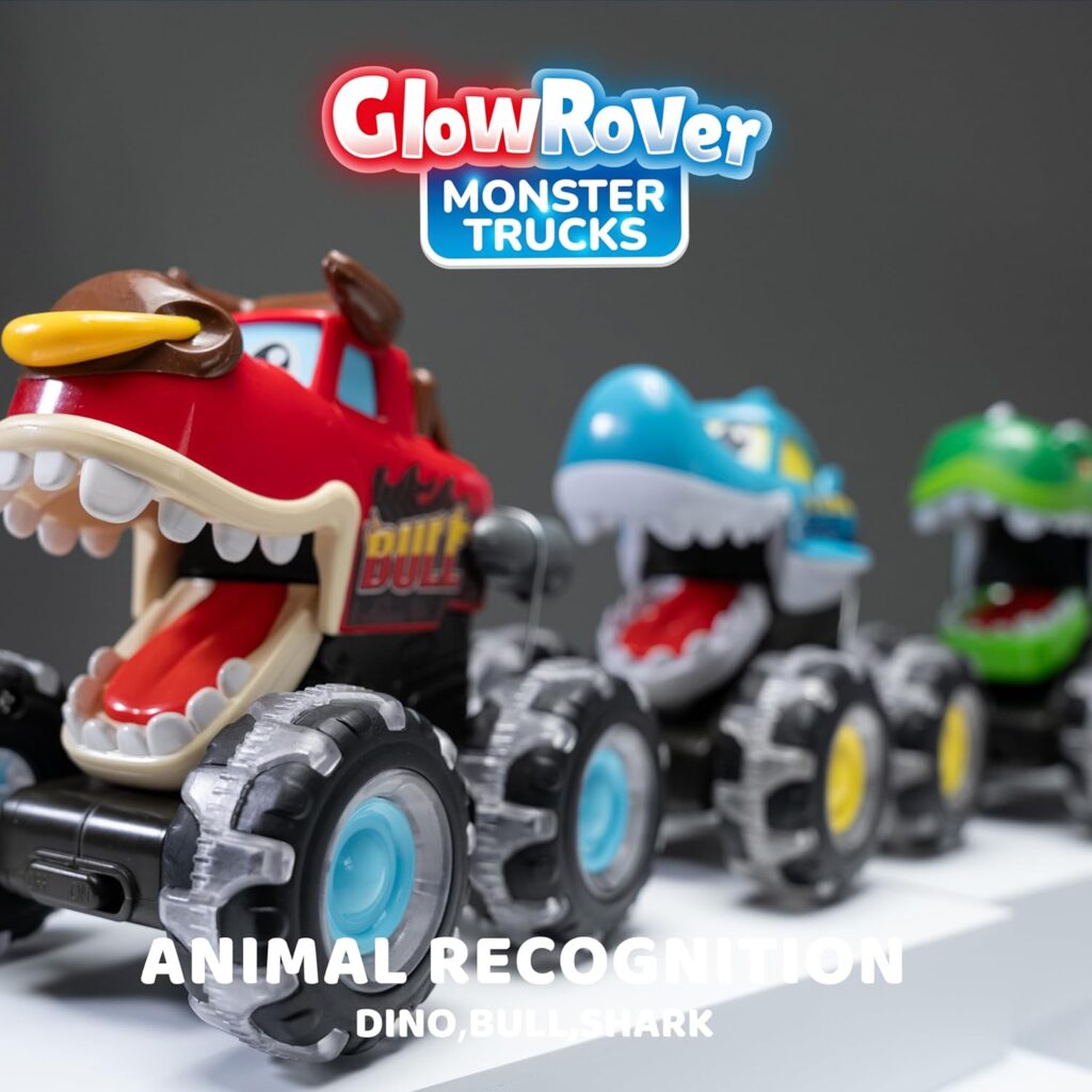 JOYIN 3 Pack Monster Truck Toy - Motion Activated Light Up Cars for Toddlers - Monster Glow Rover LED Wheels - Baby Boy Toys - Press and Go Trucks for Kids Boy Birthday Gifts Easter Basket Stuffers JOYIN 3 Pack Monster Truck Toy - Motion Activated Light Up Cars for Toddlers - Monster Glow Rover LED Wheels - Baby Boy Toys - Press and Go Trucks for Kids Boy Birthday Gifts Easter Basket Stuffers