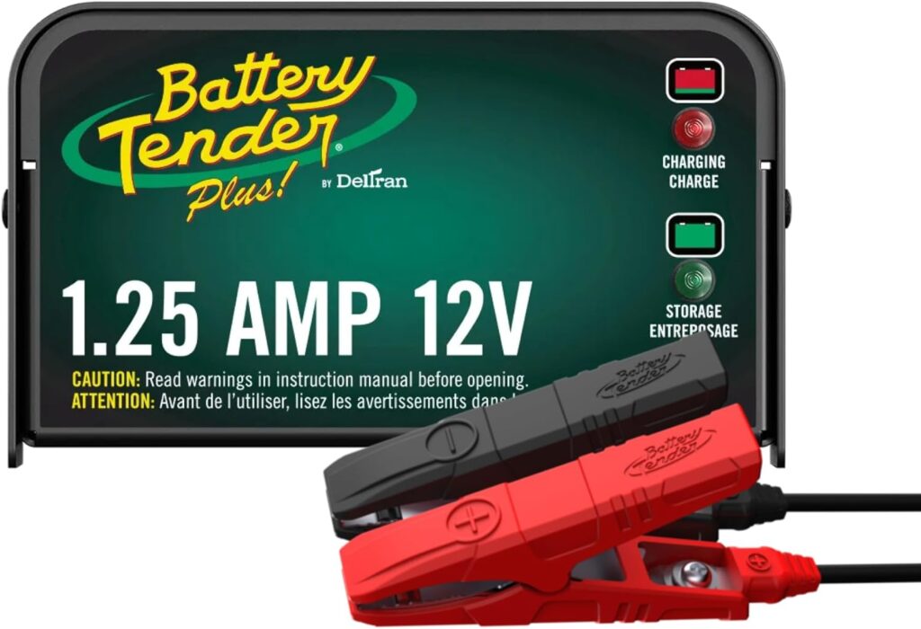 Battery Tender Plus 12V 1.25 AMP Car  Motorcycle Battery Charger and Maintainer, Float Charge for Automotive, and ATVs - Smarter Than a Trickle Charger