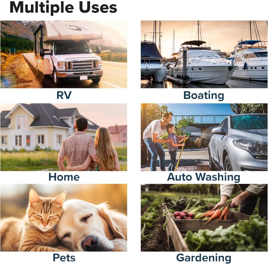 Camco TastePURE 25-Ft Water Hose - RV Drinking Water Hose Contains No Lead, No BPA  No Phthalate - Features Diamond-Hatch Reinforced PVC Design - 5/8” Inside Diameter, Made in the USA (22783)