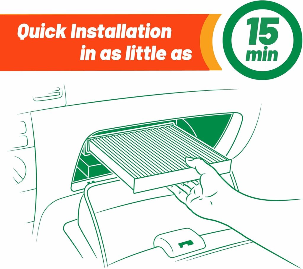 FRAM Fresh Breeze Cabin Air Filter Replacement for Car Passenger Compartment w/Arm and Hammer Baking Soda, Easy Install, CF10285 for Toyota Vehicles , white