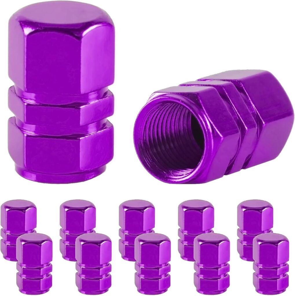 JUSTTOP Car Tire Valve Stem Caps, 12pcs Air Caps Cover, Universal for Cars, SUVs, Bike, Trucks and Motorcycles-Black