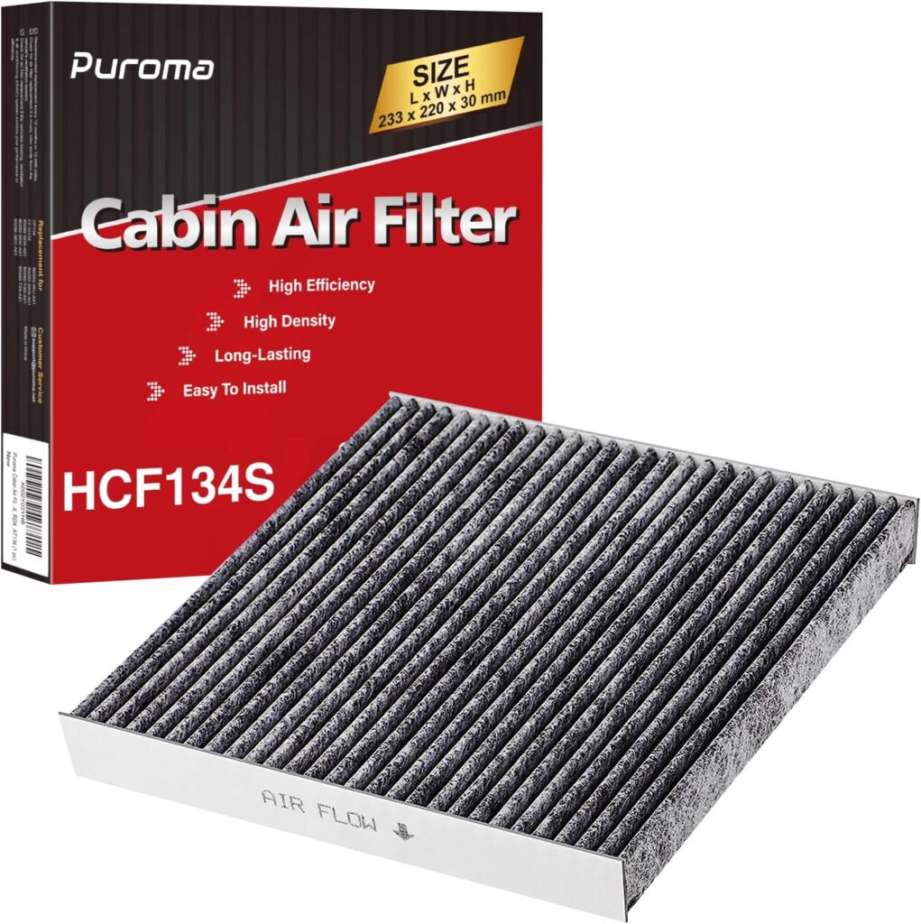 Puroma Cabin Air Filter with Activated Carbon, Replacement for CP134, CF10134, Honda  Acura, Civic, CR-V, Odyssey, CSX, ILX, MDX, RDX, AT134 (1 pc)