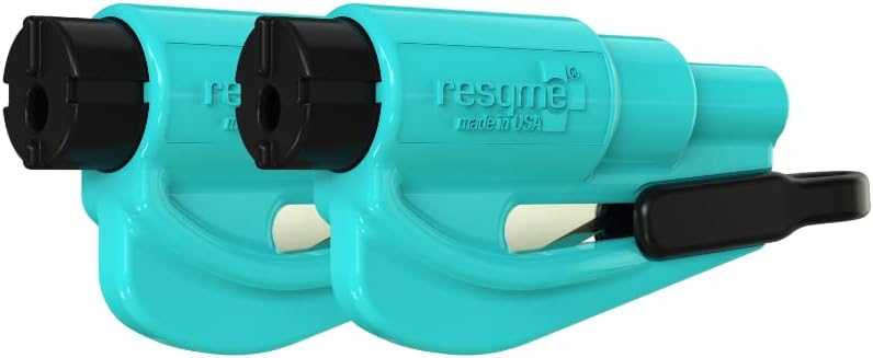 Resqme Pack of 2, The Original Emergency Keychain Car Escape Tool, 2-in-1 Seatbelt Cutter and Window Breaker, Made in USA, Safety Yellow