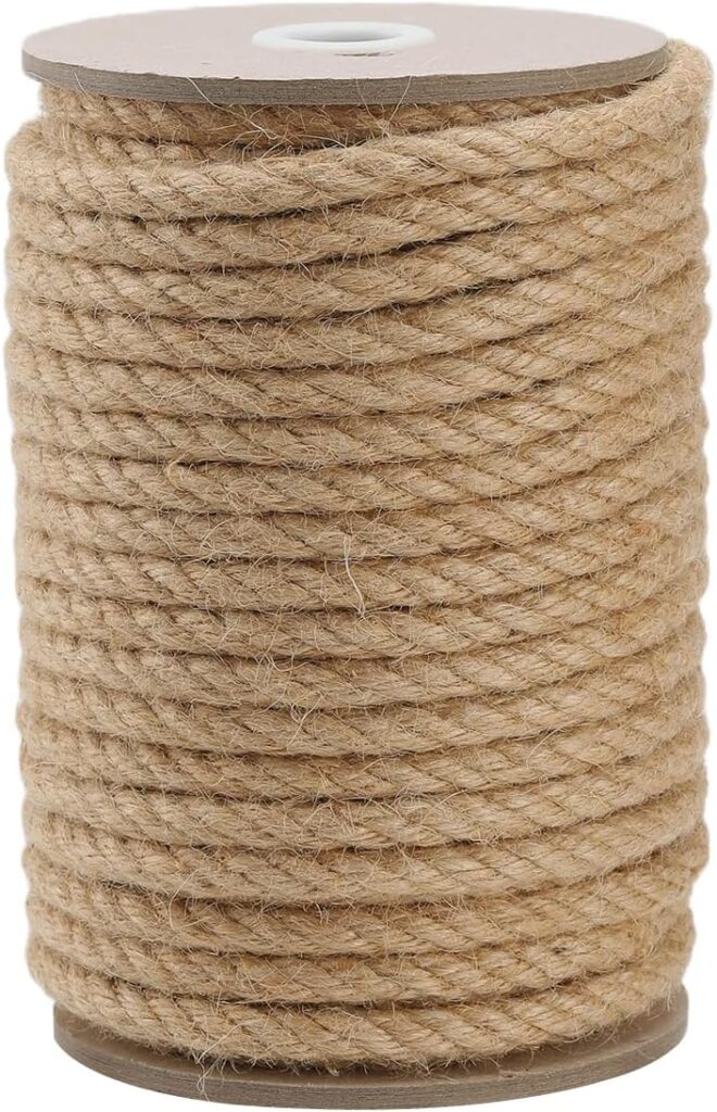 1000FT Natural Jute Twine String Bulk Hemp Rope Cord for Crafts Gardening Gift Wrapping Wedding Décor Packing Material Burlap Ribbon Christmas Knitting Macrame Decoration (Brown 2mm* 1000ft)