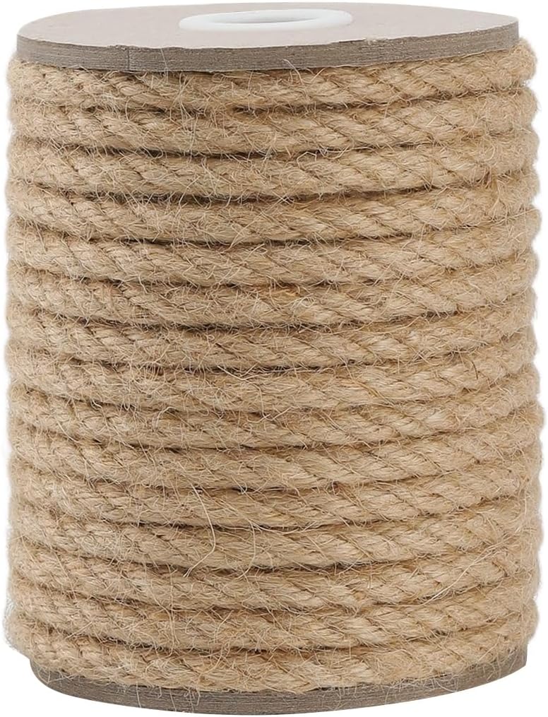 1000FT Natural Jute Twine String Bulk Hemp Rope Cord for Crafts Gardening Gift Wrapping Wedding Décor Packing Material Burlap Ribbon Christmas Knitting Macrame Decoration (Brown 2mm* 1000ft)