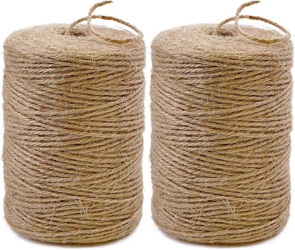 2Pack 2mm Natural Jute Twine String Feet Long Twine String for Crafting Gardening Gift Wrapping Macrame DIY Home Decor (Brown-800Feet/Roll) 2Pack 2mm Natural Jute Twine String Feet Long Twine String for Crafting Gardening Gift Wrapping Macrame DIY Home Decor (Brown-800Feet/Roll)