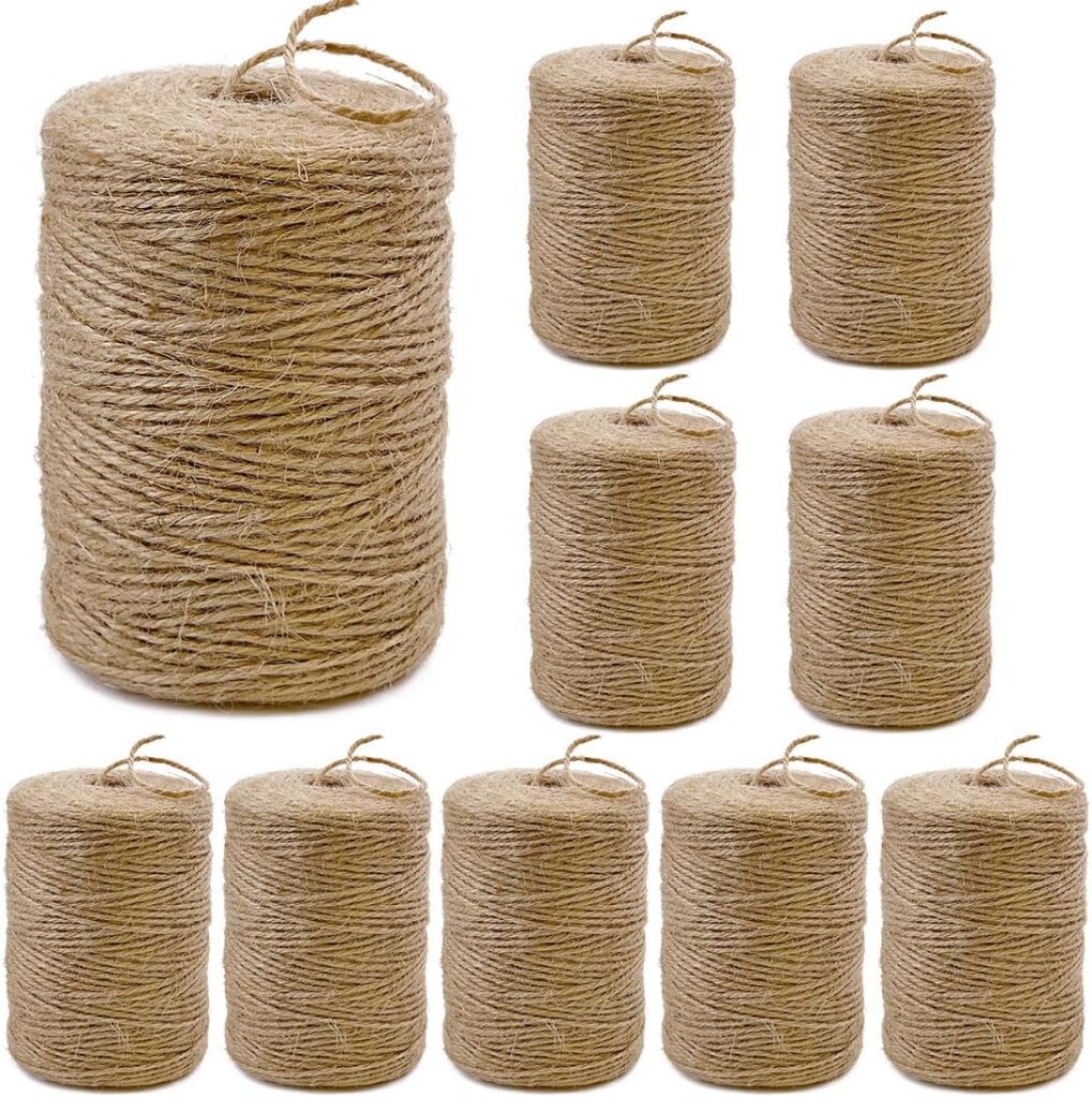 2Pack 2mm Natural Jute Twine String Feet Long Twine String for Crafting Gardening Gift Wrapping Macrame DIY Home Decor (Brown-800Feet/Roll) 2Pack 2mm Natural Jute Twine String Feet Long Twine String for Crafting Gardening Gift Wrapping Macrame DIY Home Decor (Brown-800Feet/Roll)