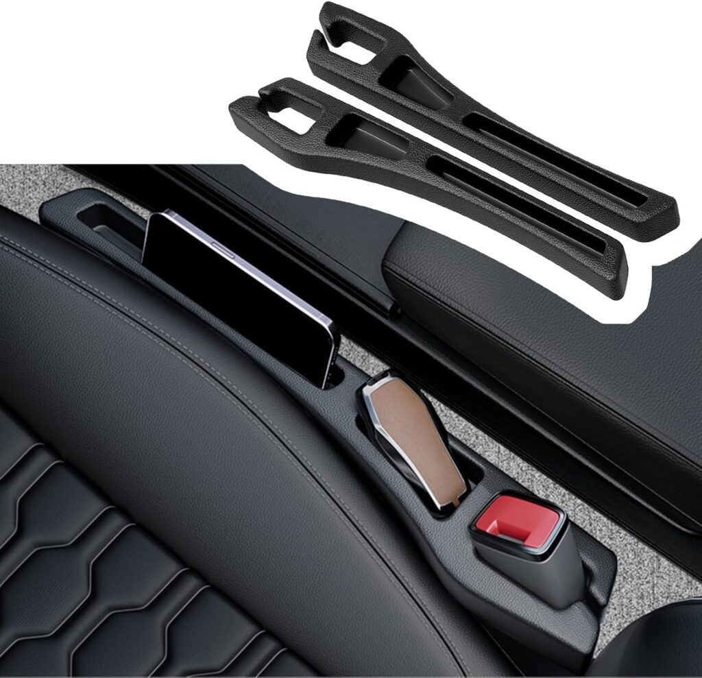2PCS Car Seat Gap Filler Organizer,2 in Car Gap Filler with Fill and Storage Function for Storing Phones Keys Cards,Universal Multifunctional No Drop Seat Guard for Cars