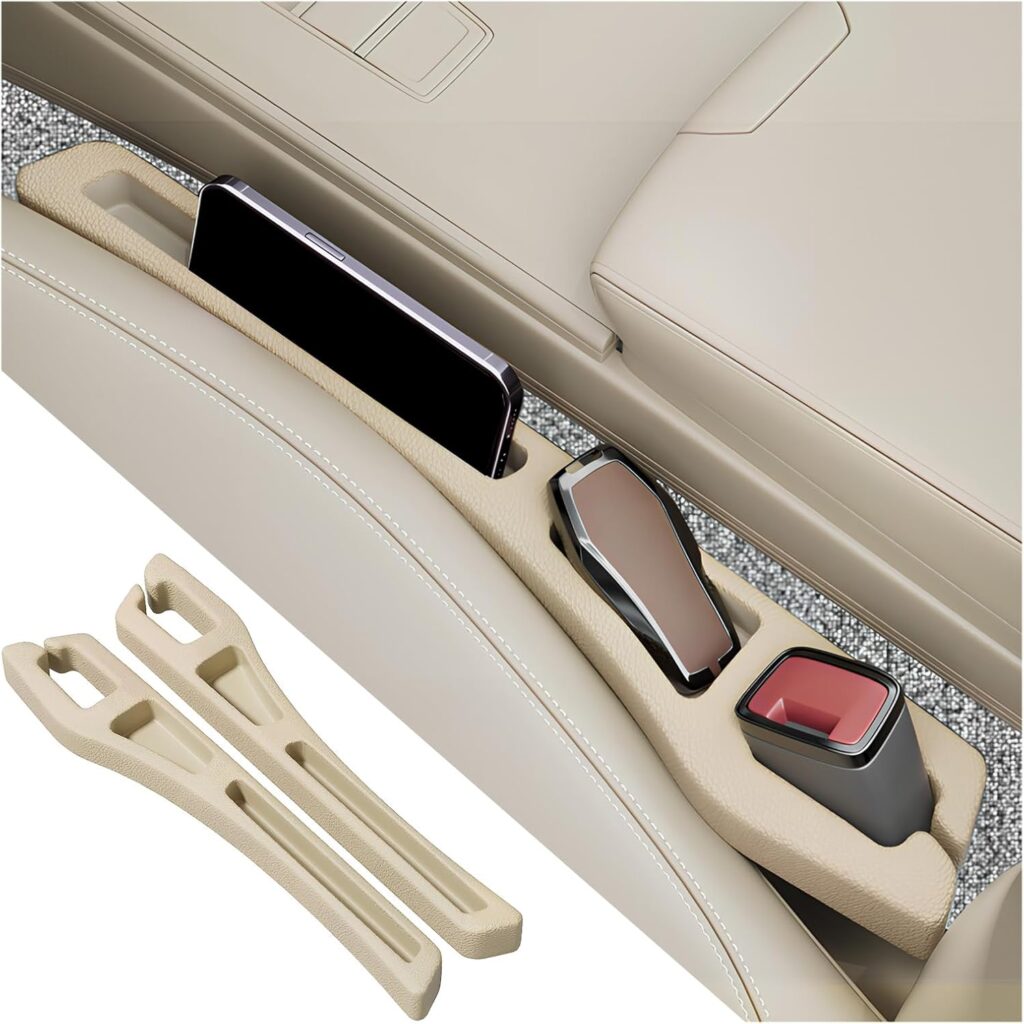 2PCS Car Seat Gap Filler Organizer,2 in Car Gap Filler with Fill and Storage Function for Storing Phones Keys Cards,Universal Multifunctional No Drop Seat Guard for Cars