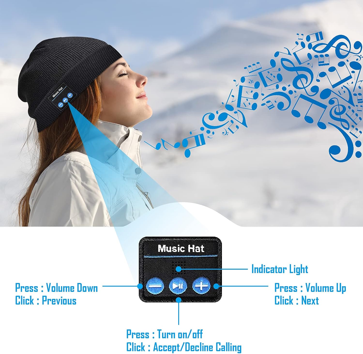 Gifts for Men, LED Bluetooth Beanie Hat (2026) - Image 2