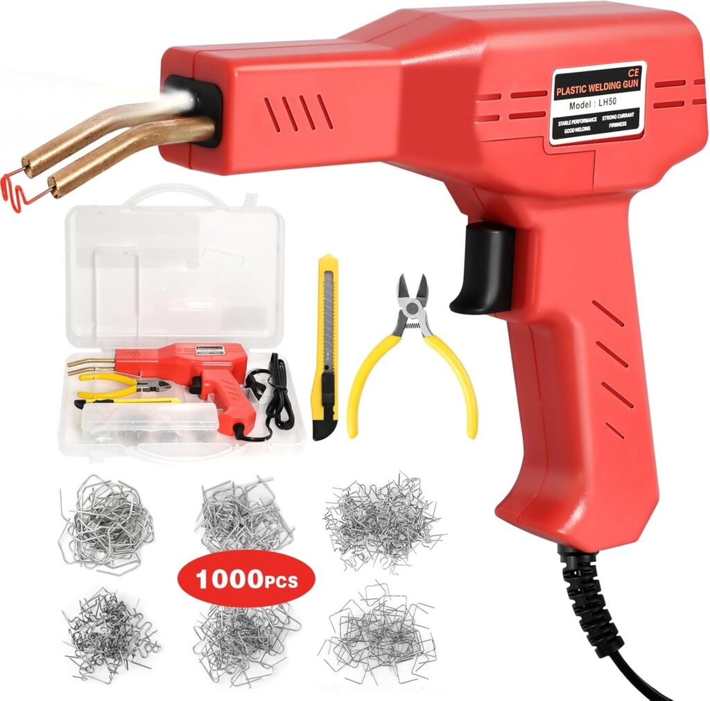 ATOLS Upgraded Plastic Welder, 1000PCS Staples, Pure Copper Transformer, Rapid Heating, Plastic Welding Kit, Hot Stapler Kit, Plastic Welder Gun Kit, Car Bumper Repair Kit, Plastic Repair Kit