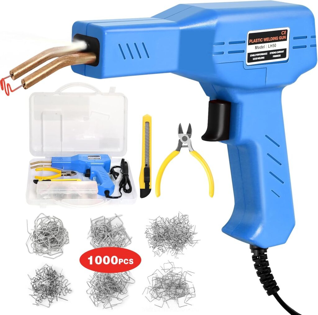 ATOLS Upgraded Plastic Welder, 1000PCS Staples, Pure Copper Transformer, Rapid Heating, Plastic Welding Kit, Hot Stapler Kit, Plastic Welder Gun Kit, Car Bumper Repair Kit, Plastic Repair Kit