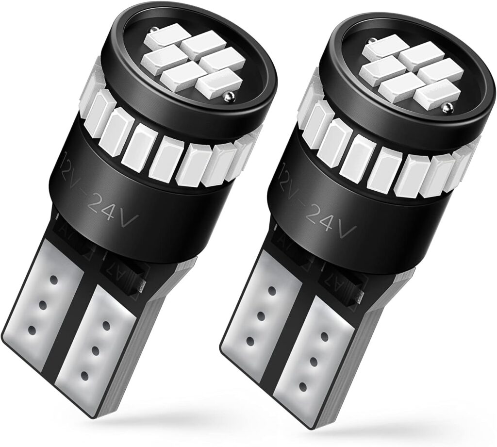 AUXITO LED Bulbs for License Plate Light W5W T10 24-SMD Chipsets 6000K White for Car Dome Door Map Dash Courtesy Cargo License Plate Lights, Pack of 2