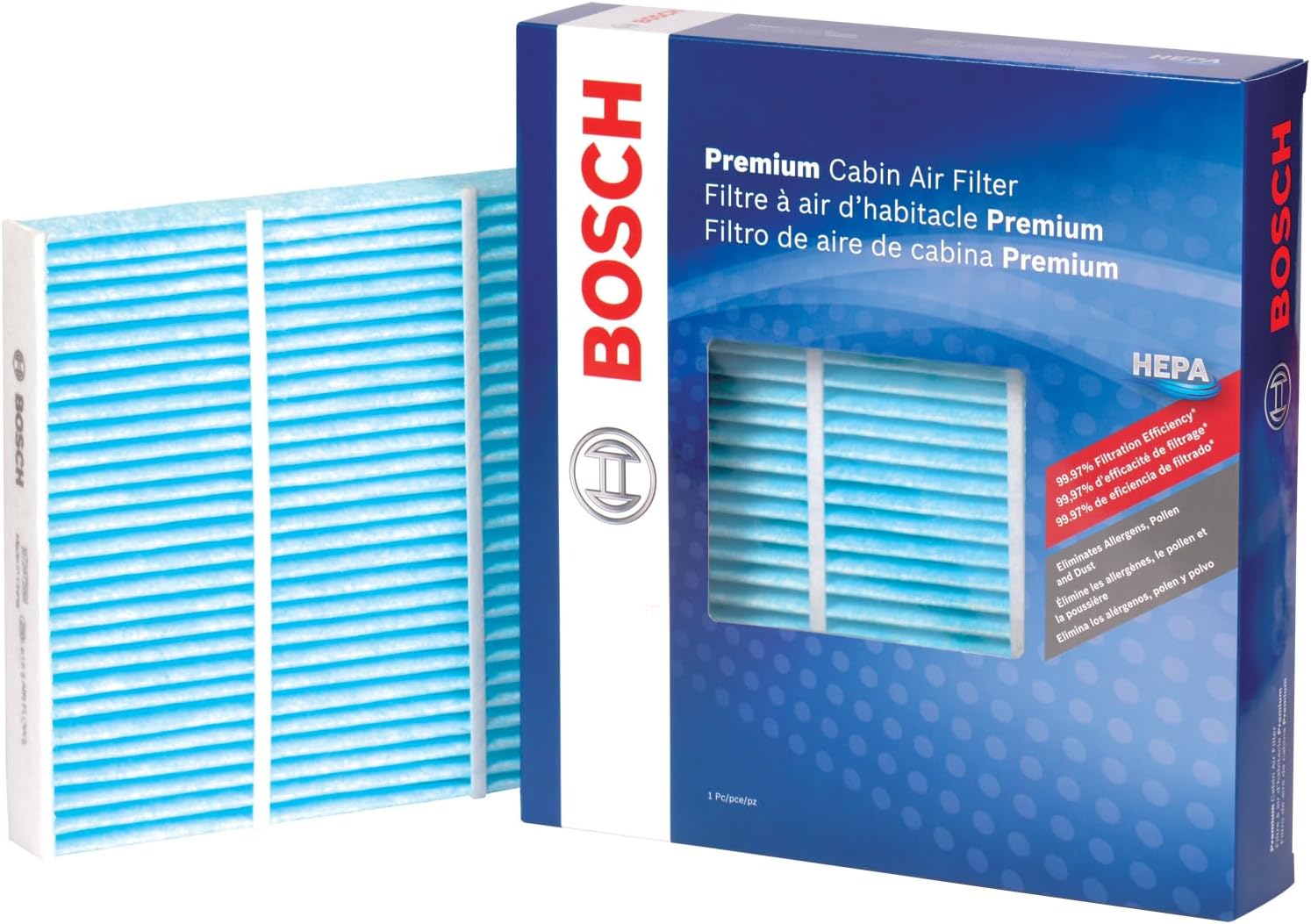 BOSCH 6081C HEPA Cabin Air Filter – Compatible with Select Ford Expedition, F-150, F-150 Lightning, F-250 , F-350 , F-450, F-550 Super Duty; Lincoln Navigator