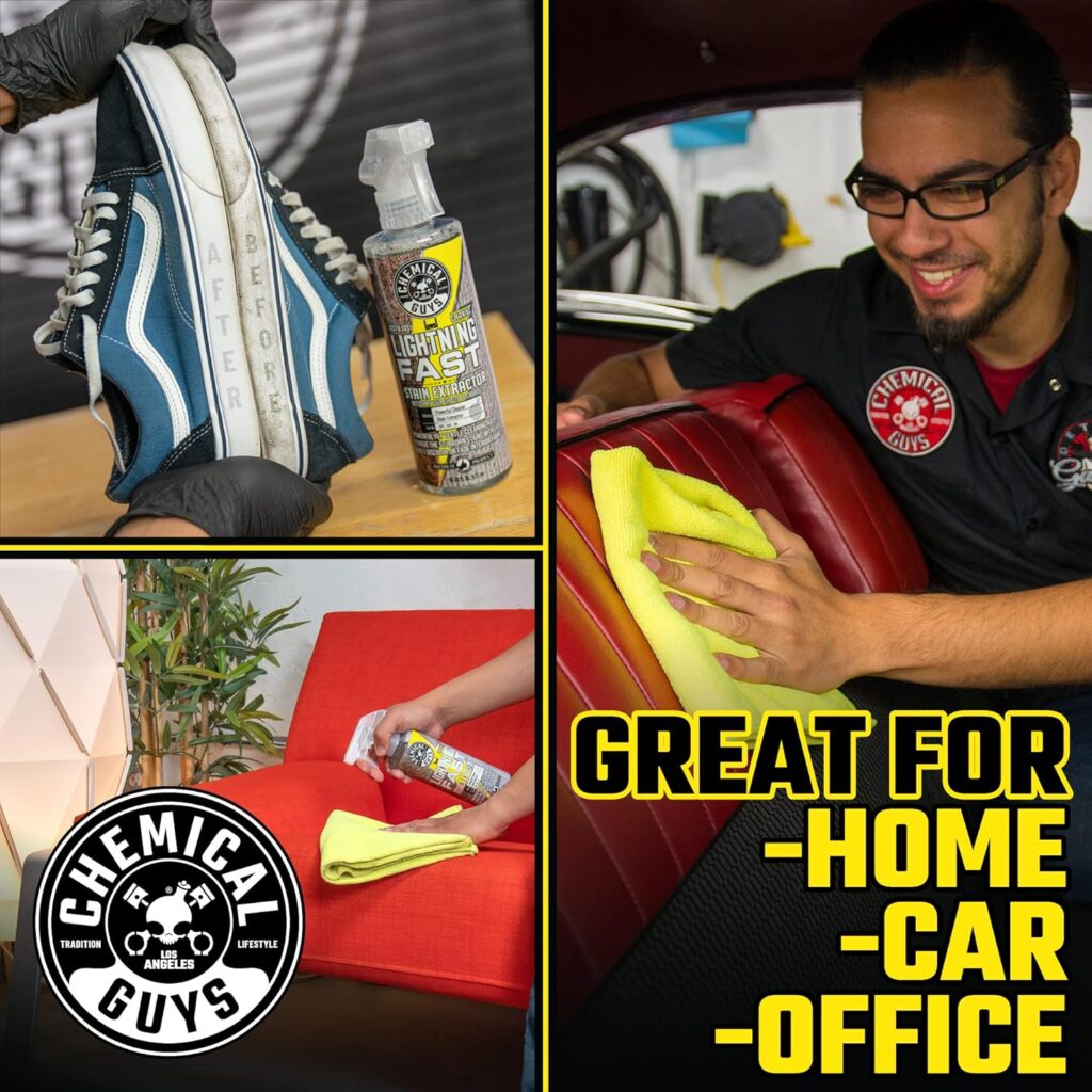 Chemical Guys Lightning Fast Carpet and Upholstery Stain Extractor - Chemical Guys Carpet Cleaner, Great for Fabric, Upholstery, Cars, Home, Office, Furniture, and More, Fresh Scent - oz