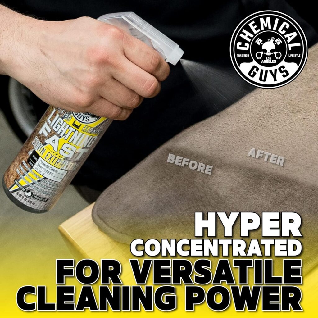 Chemical Guys Lightning Fast Carpet and Upholstery Stain Extractor - Chemical Guys Carpet Cleaner, Great for Fabric, Upholstery, Cars, Home, Office, Furniture, and More, Fresh Scent - oz