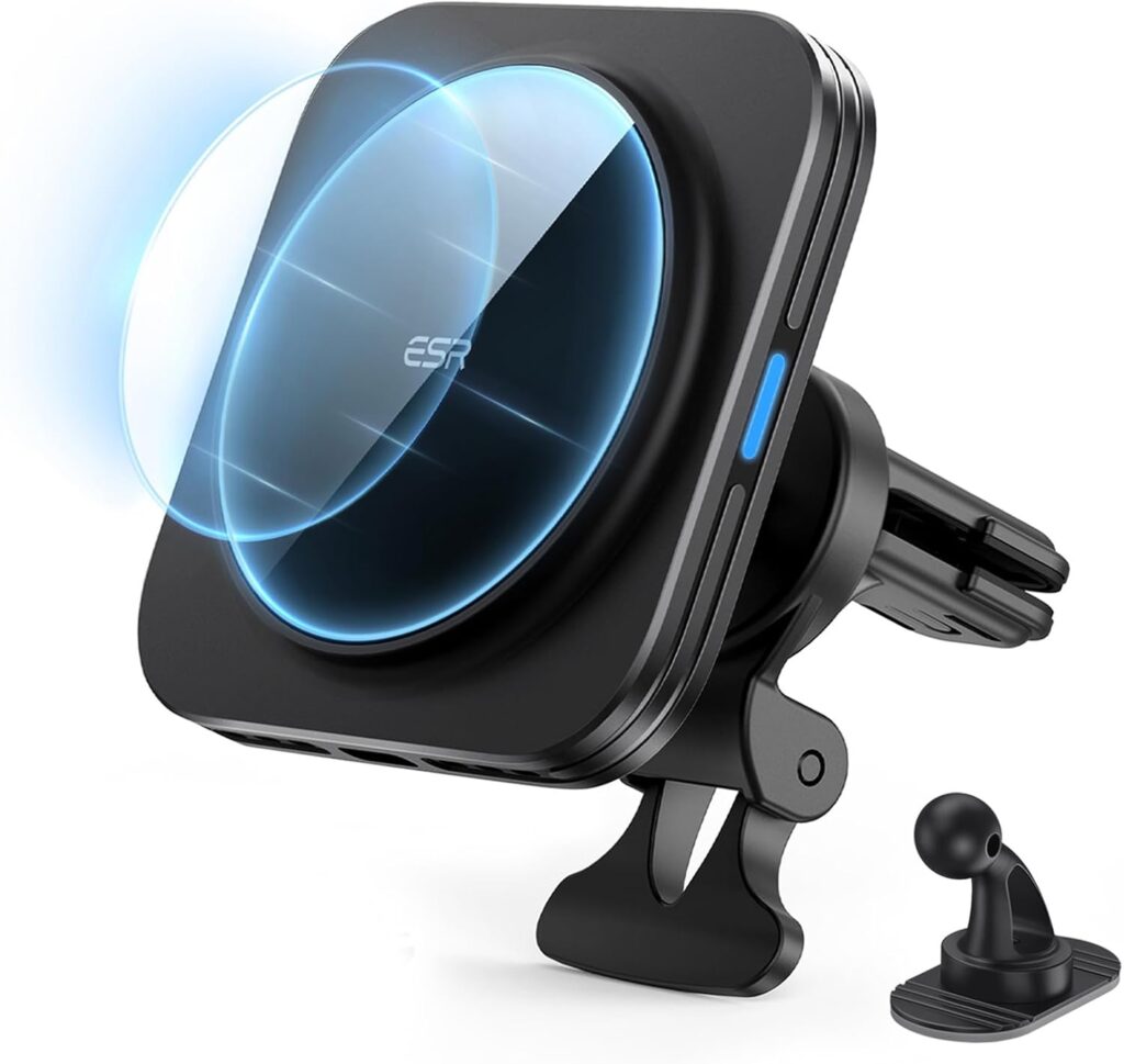 ESR for MagSafe Car Mount Charger,15W Magnetic Wireless Car Charger, for MagSafe Car Charging, Air Vent Dashboard Phone Holder Mount for iPhone Air Pro Max 12, Galaxy S25, Fast Charging ESR for MagSafe Car Mount Charger,15W Magnetic Wireless Car Charger, for MagSafe Car Charging, Air Vent Dashboard Phone Holder Mount for iPhone Air Pro Max 12, Galaxy S25, Fast Charging
