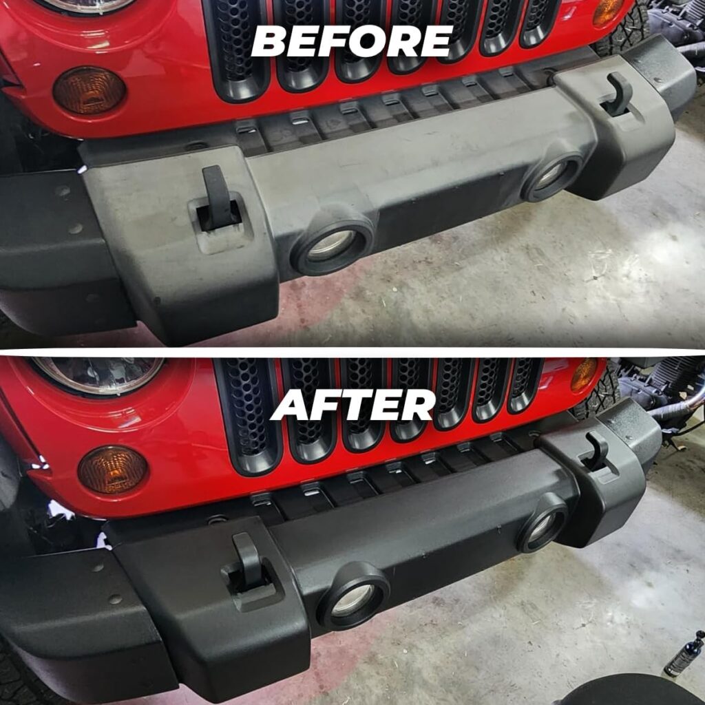 ExoForma Black Trim Restorer - Lasts 6+ Months, Dye Infused Waterproof Plastic Restorer for Cars - Perfect for Faded Bumpers, Trim  Vinyl on Jeeps, Truck Beds, Avalanches  ATVs | 4oz Kit