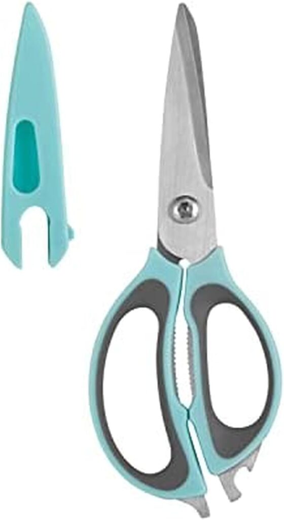 Farberware 4-in-1 Kitchen Shears, 2-Piece, Aqua and Gray Farberware 4-in-1 Kitchen Shears, 2-Piece, Aqua and Gray