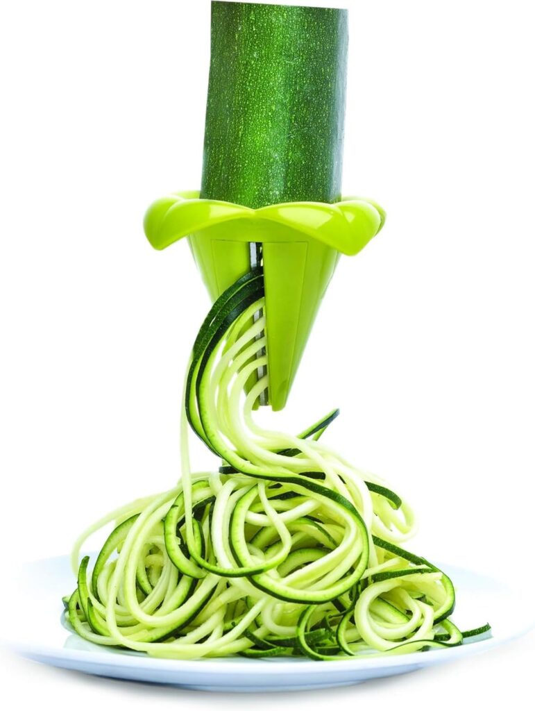 Joie Blossom Veggie Spiralizer, Easily Make Vegetable Spirals and Zucchini Noodles, Fun Handheld Kitchen Gadget, Stainless Steel, BPA-Free Joie Blossom Veggie Spiralizer, Easily Make Vegetable Spirals and Zucchini Noodles, Fun Handheld Kitchen Gadget, Stainless Steel, BPA-Free