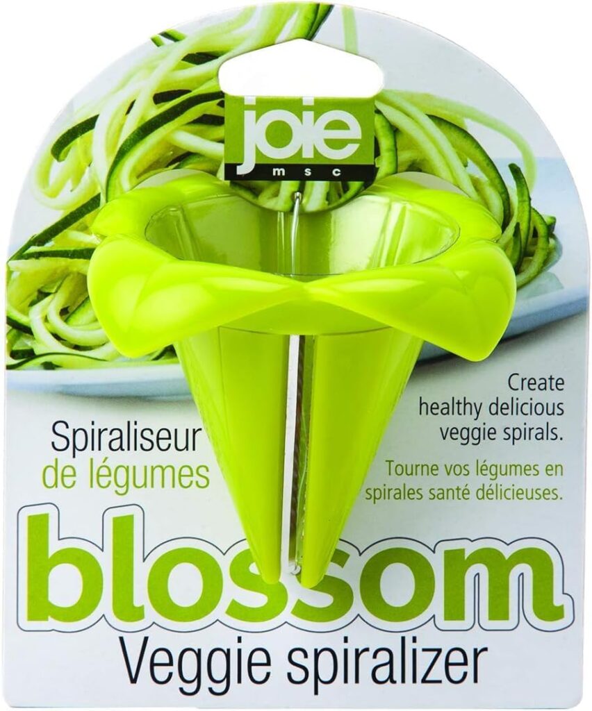 Joie Blossom Veggie Spiralizer, Easily Make Vegetable Spirals and Zucchini Noodles, Fun Handheld Kitchen Gadget, Stainless Steel, BPA-Free Joie Blossom Veggie Spiralizer, Easily Make Vegetable Spirals and Zucchini Noodles, Fun Handheld Kitchen Gadget, Stainless Steel, BPA-Free