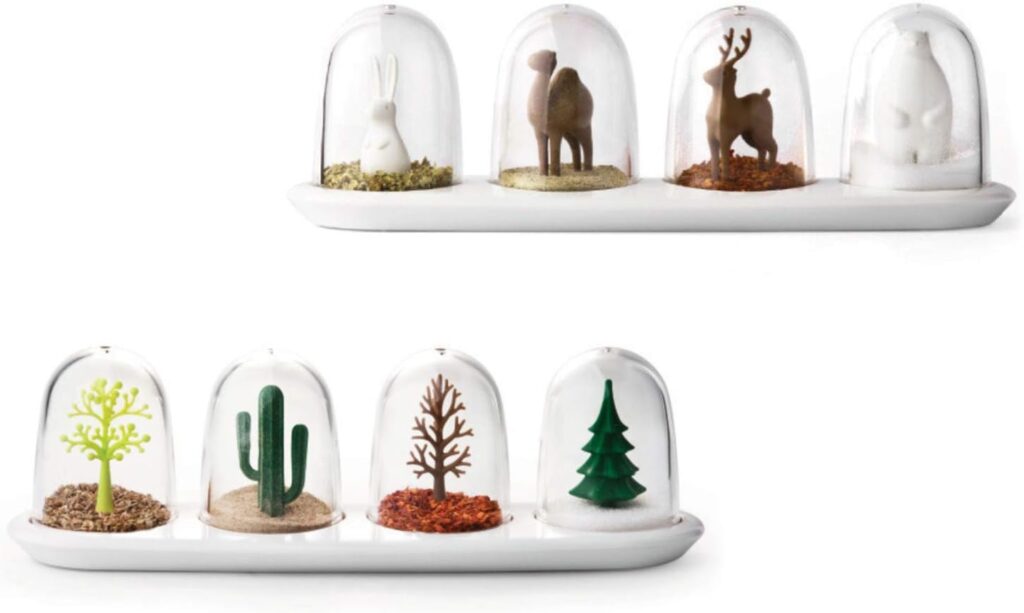 Kitchen Seasoning Jar with Tray, Seasoning Shaker, Four Seasons Design, in 1