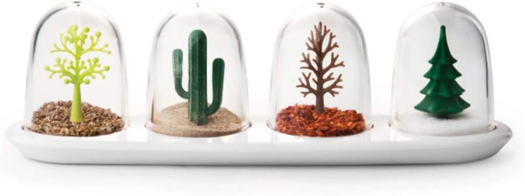 Kitchen Seasoning Jar with Tray, Seasoning Shaker, Four Seasons Design, in 1