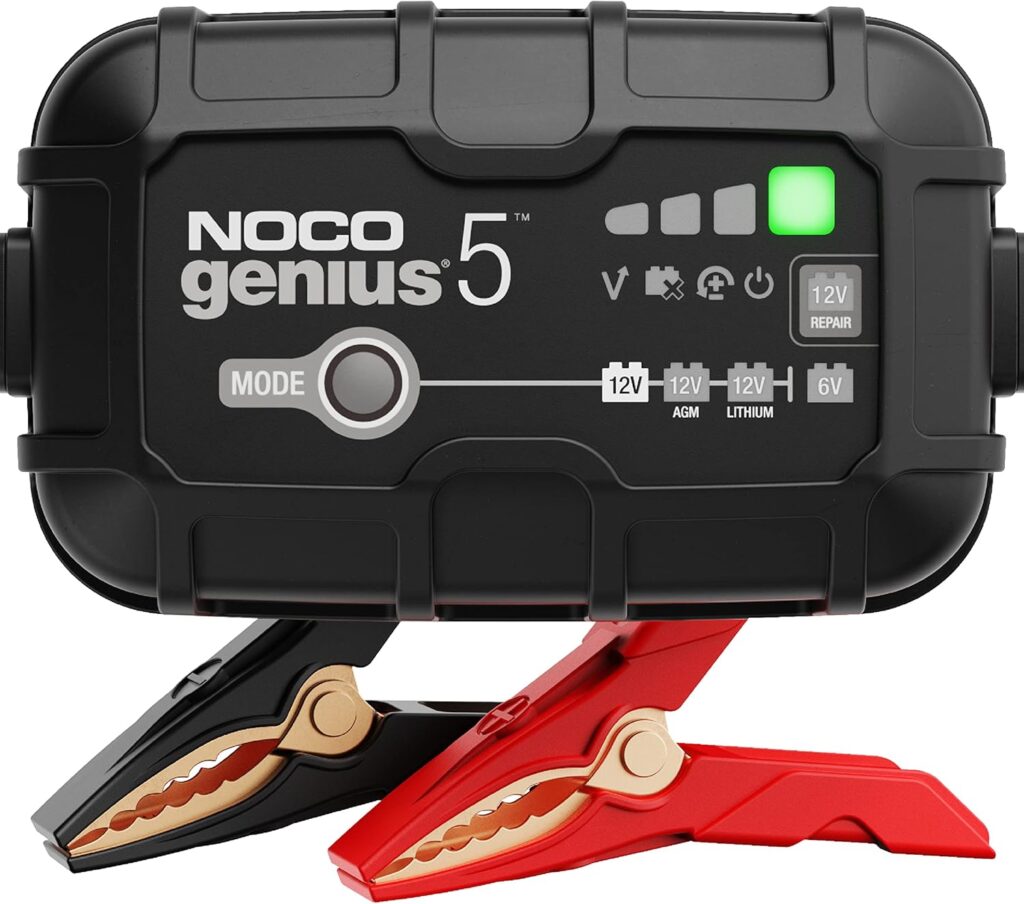 NOCO GENIUS5: 5A 6V/12V Smart Battery Charger – Automatic Maintainer, Trickle Charger  Desulfator with Overcharge Protection  Temperature Compensation – for Lead-Acid  Lithium Batteries