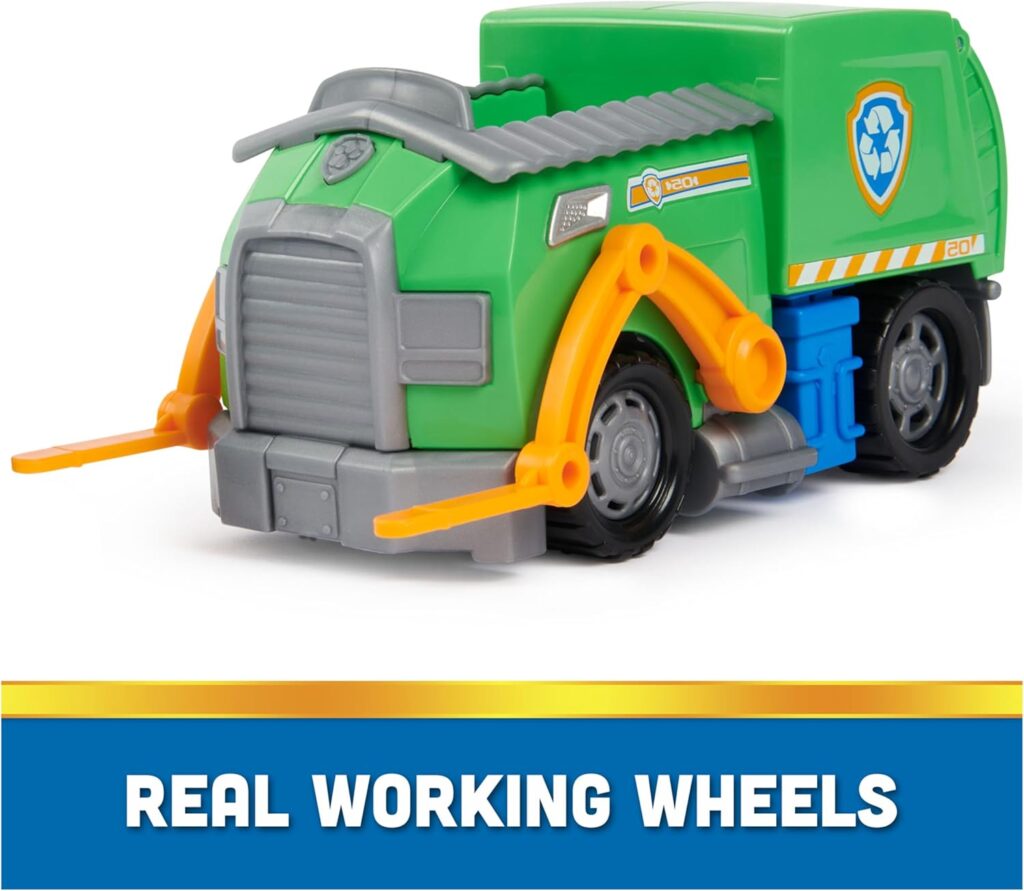 PAW Patrol, Rocky’s Recycle Truck, Toy Truck with Collectible Action Figure, Sustainably Minded Kids Toys for Boys Girls Ages and Up PAW Patrol, Rocky’s Recycle Truck, Toy Truck with Collectible Action Figure, Sustainably Minded Kids Toys for Boys Girls Ages and Up