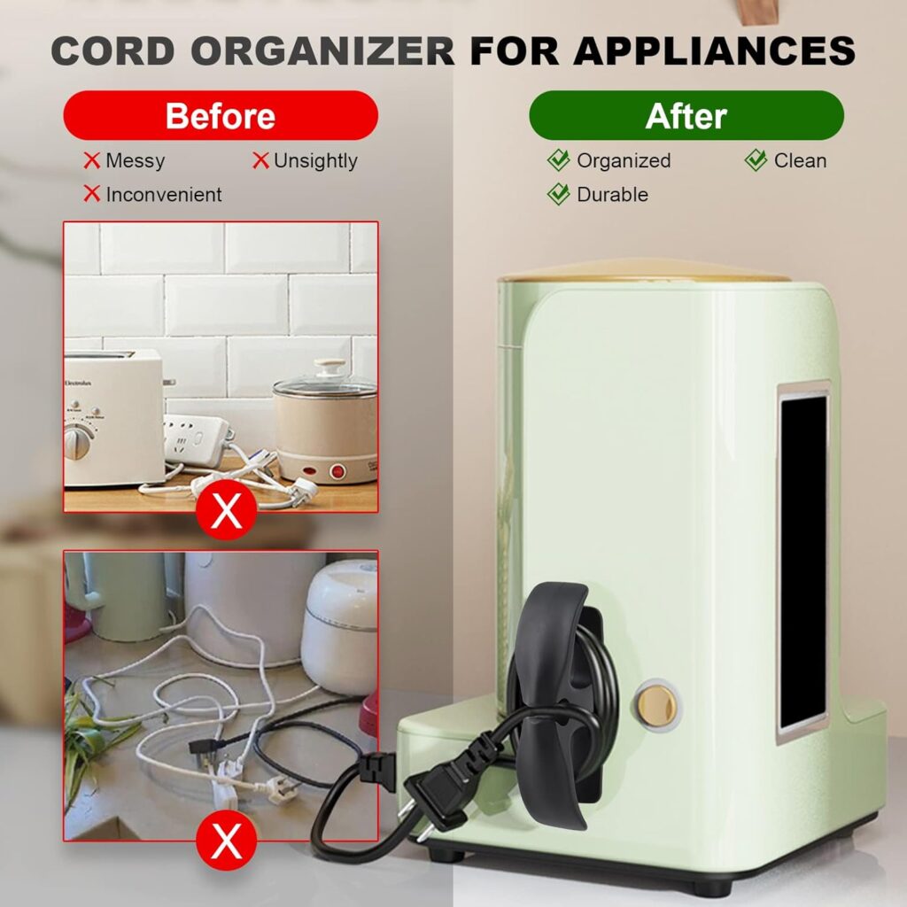 Cord Organizer for Appliances, Pack Cord Wrapper for Appliances, Kitchen Appliance Cord Organizer Holder for Storage Home Appliances Cord Hider (5 Pack)