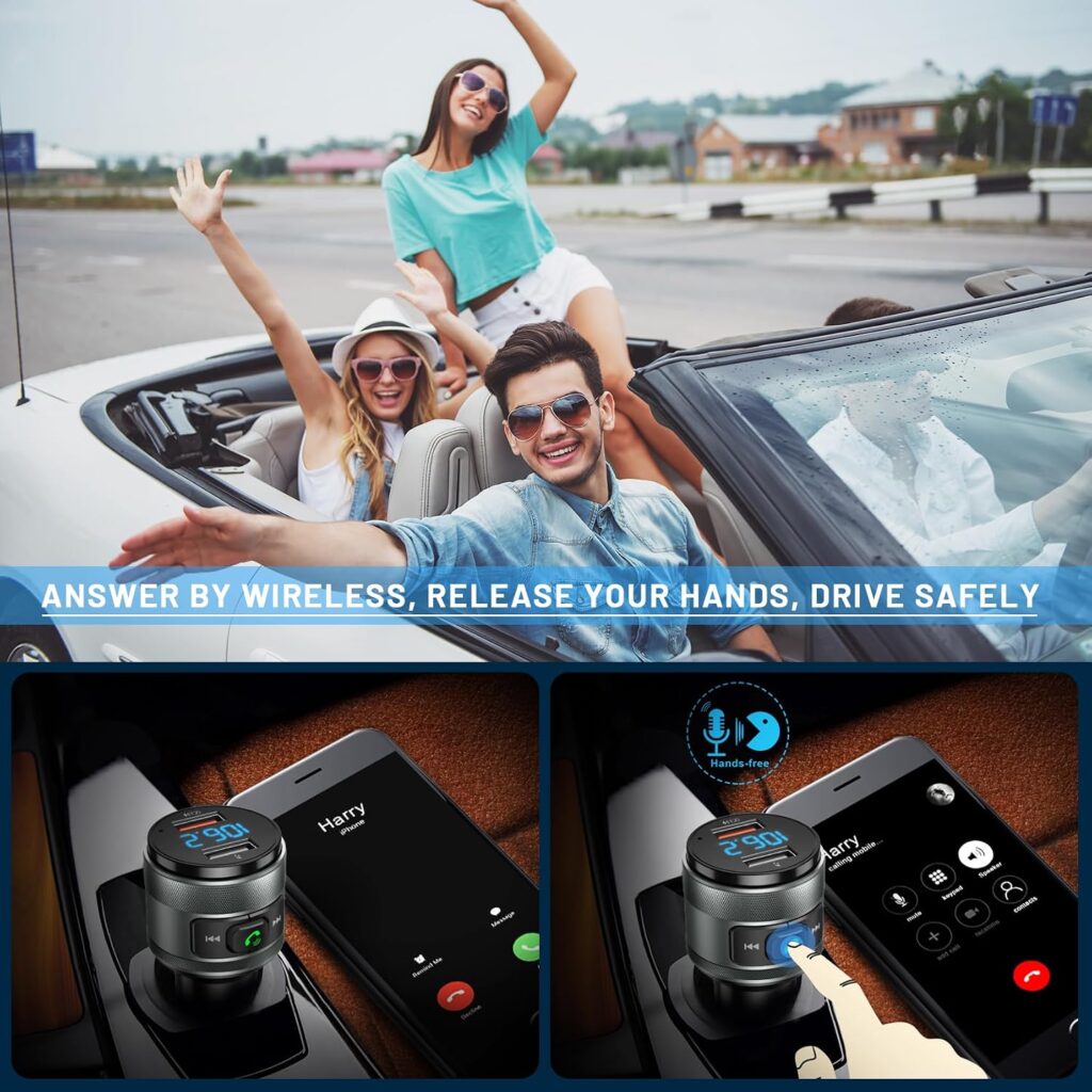 IMDEN Bluetooth 6.0 FM Transmitter for Car, MP3 Music Player Wireless Radio Adapter Kit with QC 3.0 Fast Charger, Hands-Free Calling, Supports USB Drive for 12V/24V Vehicles IMDEN Bluetooth 6.0 FM Transmitter for Car, MP3 Music Player Wireless Radio Adapter Kit with QC 3.0 Fast Charger, Hands-Free Calling, Supports USB Drive for 12V/24V Vehicles