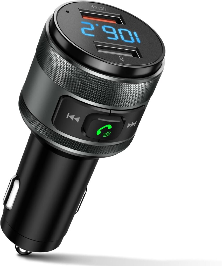IMDEN Bluetooth 6.0 FM Transmitter for Car, MP3 Music Player Wireless Radio Adapter Kit with QC 3.0 Fast Charger, Hands-Free Calling, Supports USB Drive for 12V/24V Vehicles IMDEN Bluetooth 6.0 FM Transmitter for Car, MP3 Music Player Wireless Radio Adapter Kit with QC 3.0 Fast Charger, Hands-Free Calling, Supports USB Drive for 12V/24V Vehicles