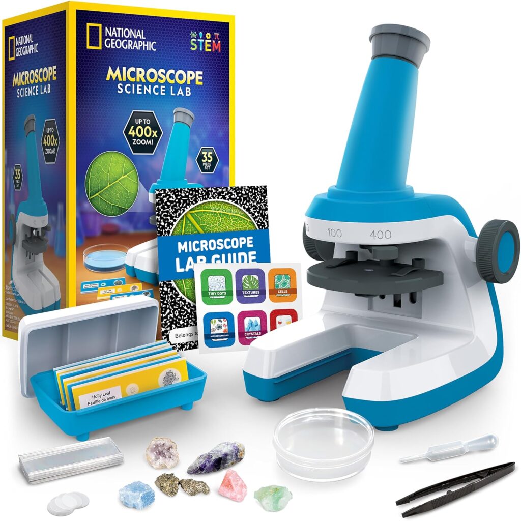 National Geographic Microscope for Kids with Up to 400x Magnification