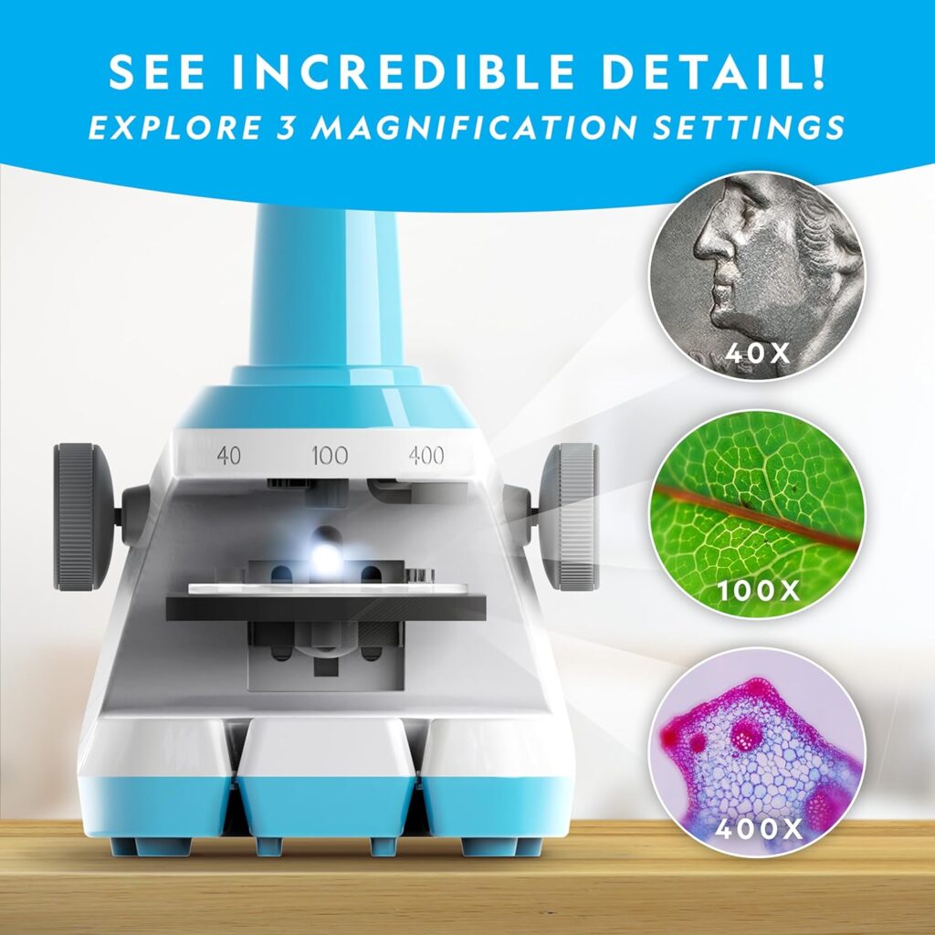 National Geographic Microscope for Kids with Up to 400x Magnification