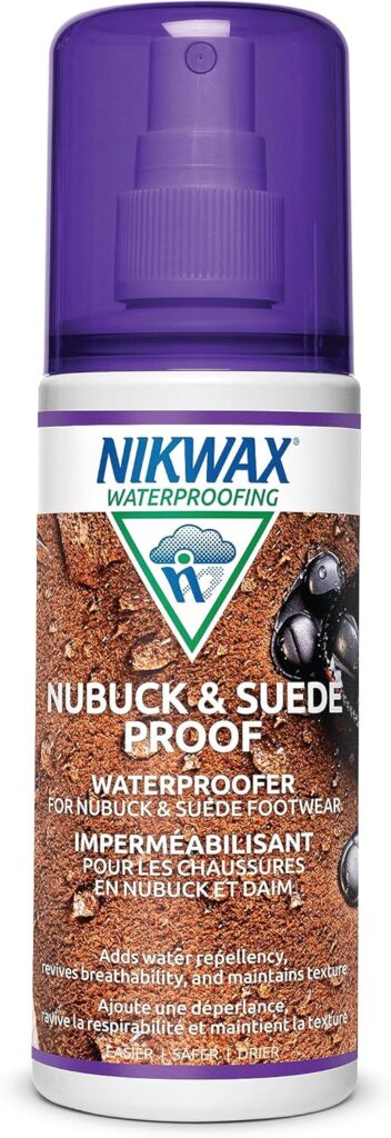 Nikwax Nubuck Suede Proof, 125ml, Spray-On Waterproofing Restores DWR Water Repellency in Textured Leather Footwear, Shoe Boot Care and Rain Protection Nikwax Nubuck Suede Proof, 125ml, Spray-On Waterproofing Restores DWR Water Repellency in Textured Leather Footwear, Shoe Boot Care and Rain Protection