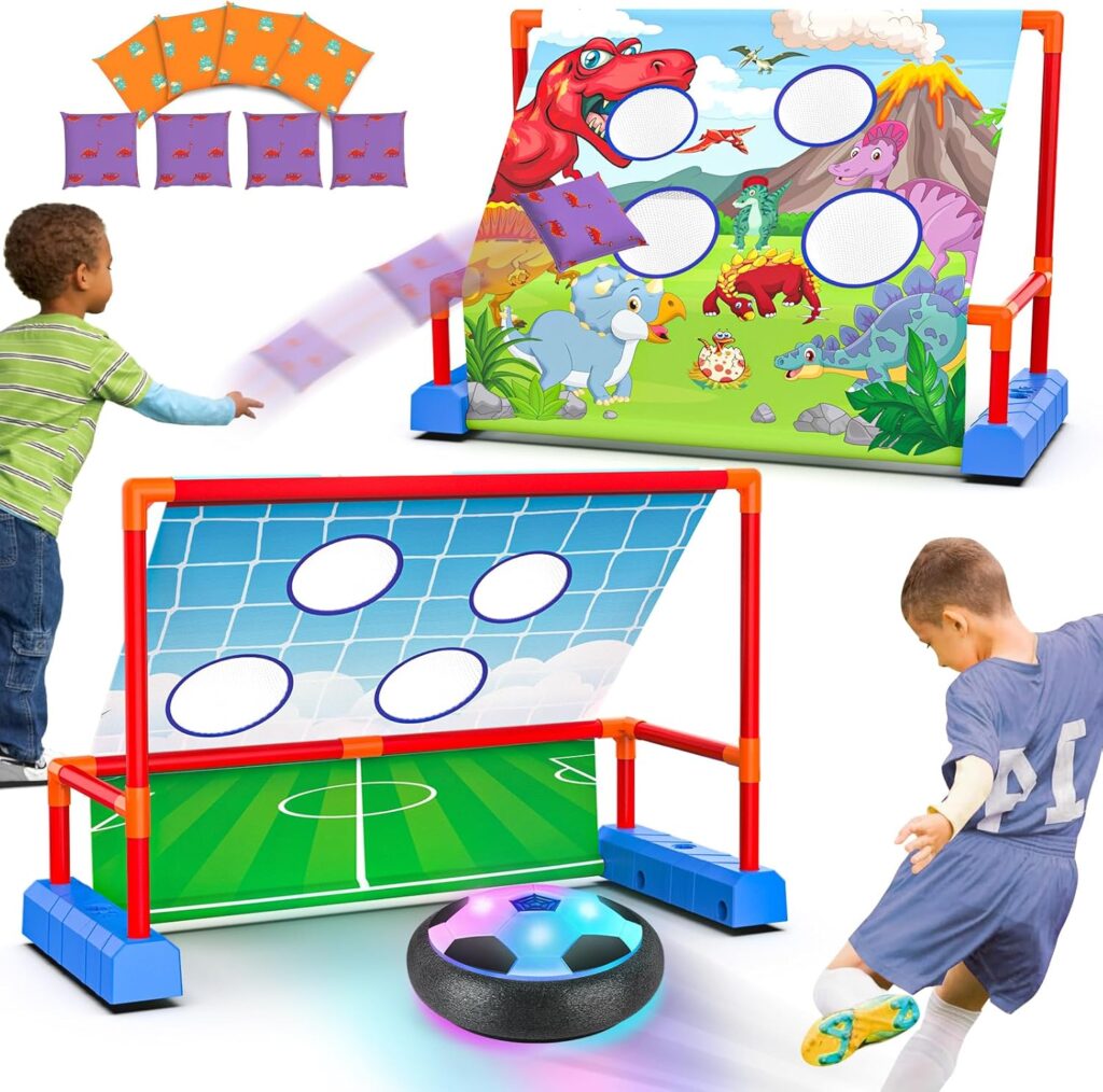 Ocditikl Pack Hover Soccer Ball with Pcs Batteries, Air Floating Soccer Toy with LED Lights  Foam Bumper, Indoor Games for Kids 4-8-12, Birthday Toys for Year Old Boys Girls